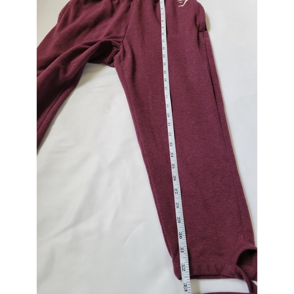 Gymshark Ark High Waist Wrap Tie Joggers Burgundy Women's Side Leg Tie Sz S - Picture 7 of 10